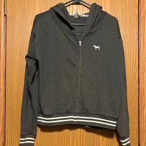 PINK Victoria's Secret Charcoal Zip-Up Hoodie